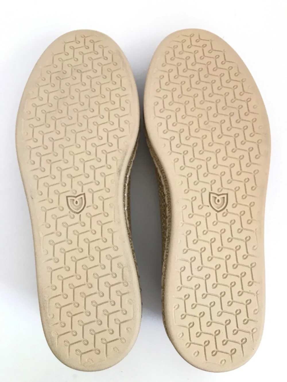 ROTHY'S The Espadrilles Gold Stripe Flats Size 8